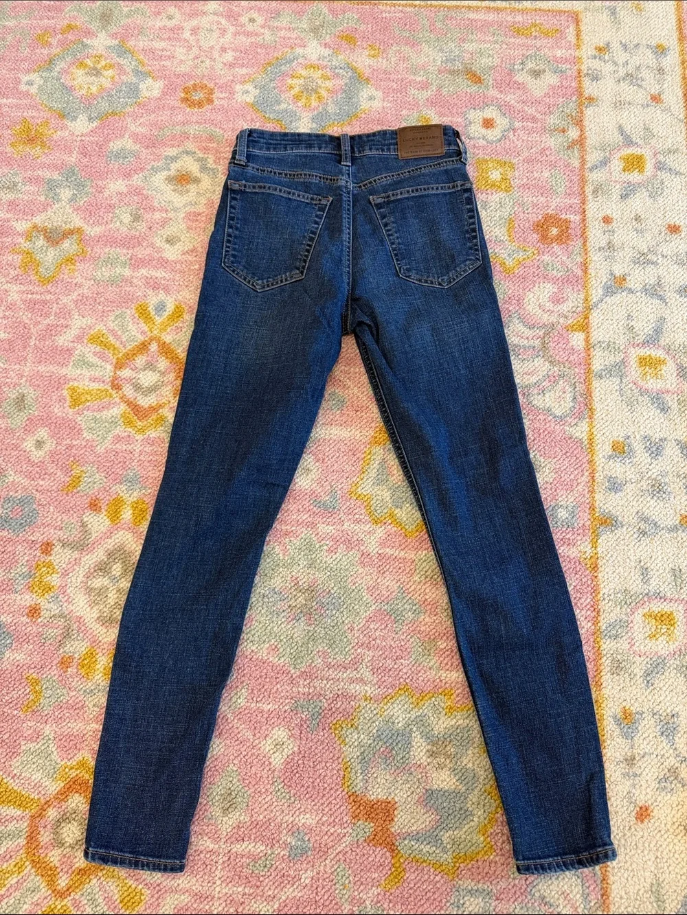 Lucky Brand Dark Blue High-Rise Button-Fly Jeans